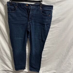 LOFT Women's Dark Blue Curvy Skinny Jeans